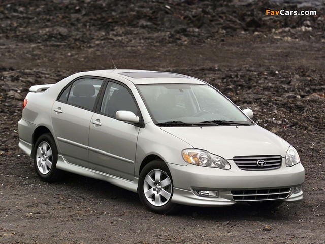 Toyota Corolla S US-spec 2002–08 wallpapers (640 x 480)