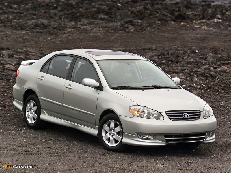 Toyota Corolla S US-spec 2002–08 wallpapers (800 x 600)