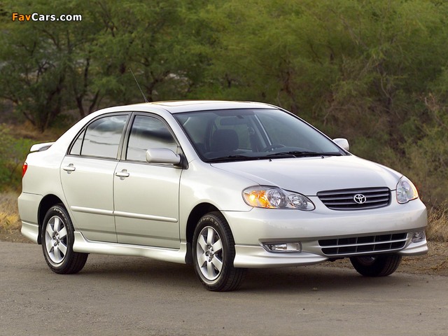 Toyota Corolla S US-spec 2002–08 wallpapers (640 x 480)