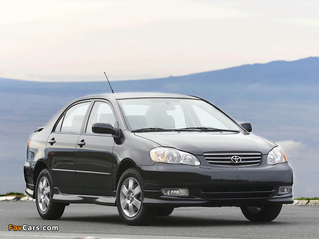 Toyota Corolla S US-spec 2002–08 wallpapers (640 x 480)