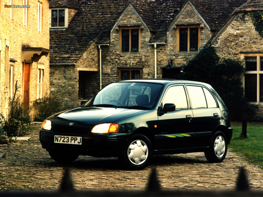 Toyota Starlet 5-door UK-spec (P90) 1996–99 wallpapers (1024 x 768)