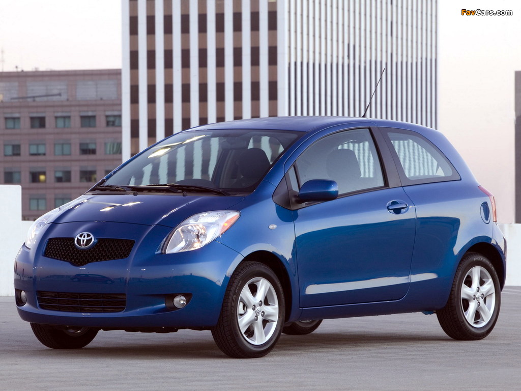 Toyota Yaris 3-door US-spec 2005–09 wallpapers (1024 x 768)