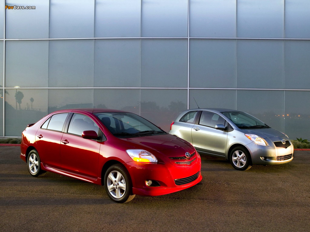 Toyota Yaris S Sedan & Yaris 3-door US-spec 2006 wallpapers (1024 x 768)