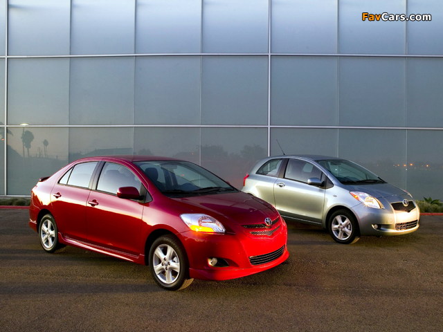 Toyota Yaris S Sedan & Yaris 3-door US-spec 2006 wallpapers (640 x 480)