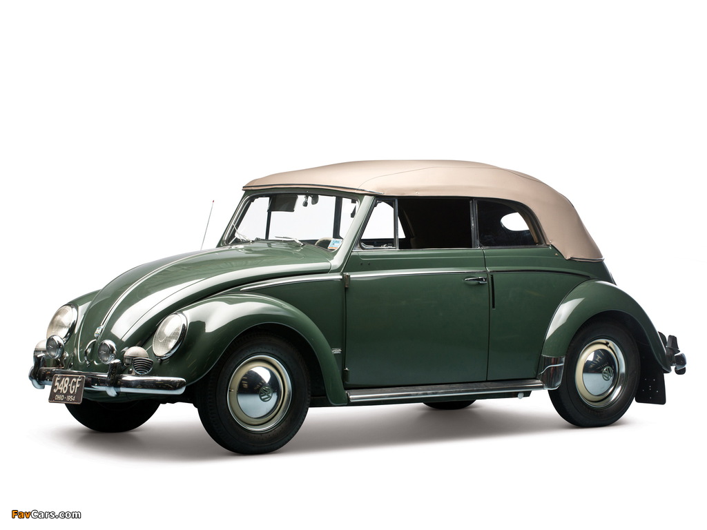 Volkswagen Beetle Convertible 1953–57 pictures (1024 x 768)