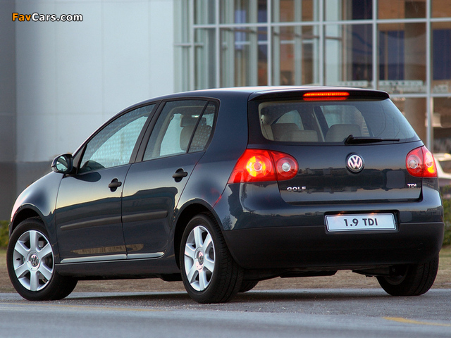 Pictures of Volkswagen Golf 1.9 TDI 5-door ZA-spec (Typ 1K) 2003–08 (640 x 480)