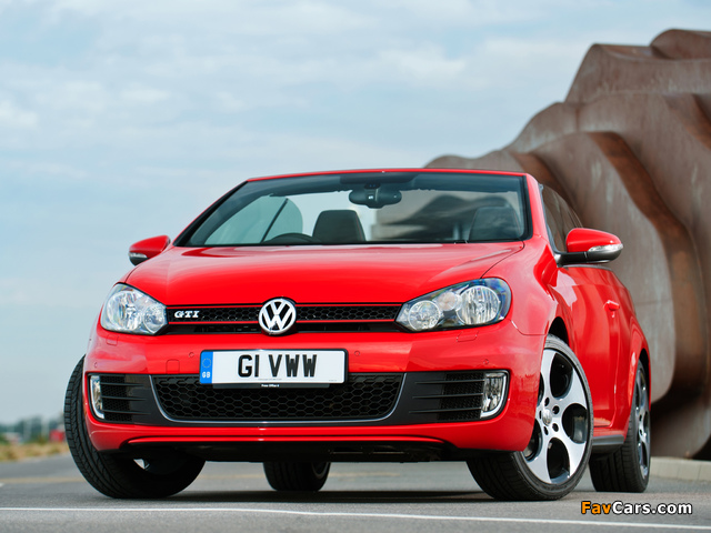 Volkswagen Golf GTI Cabriolet UK-spec (Typ 5K) 2012 pictures (640 x 480)