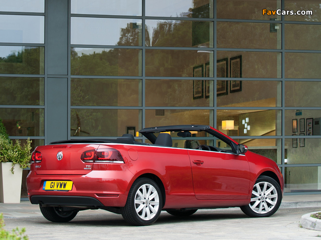 Volkswagen Golf Cabrio UK-spec (Typ 5K) 2011 wallpapers (640 x 480)