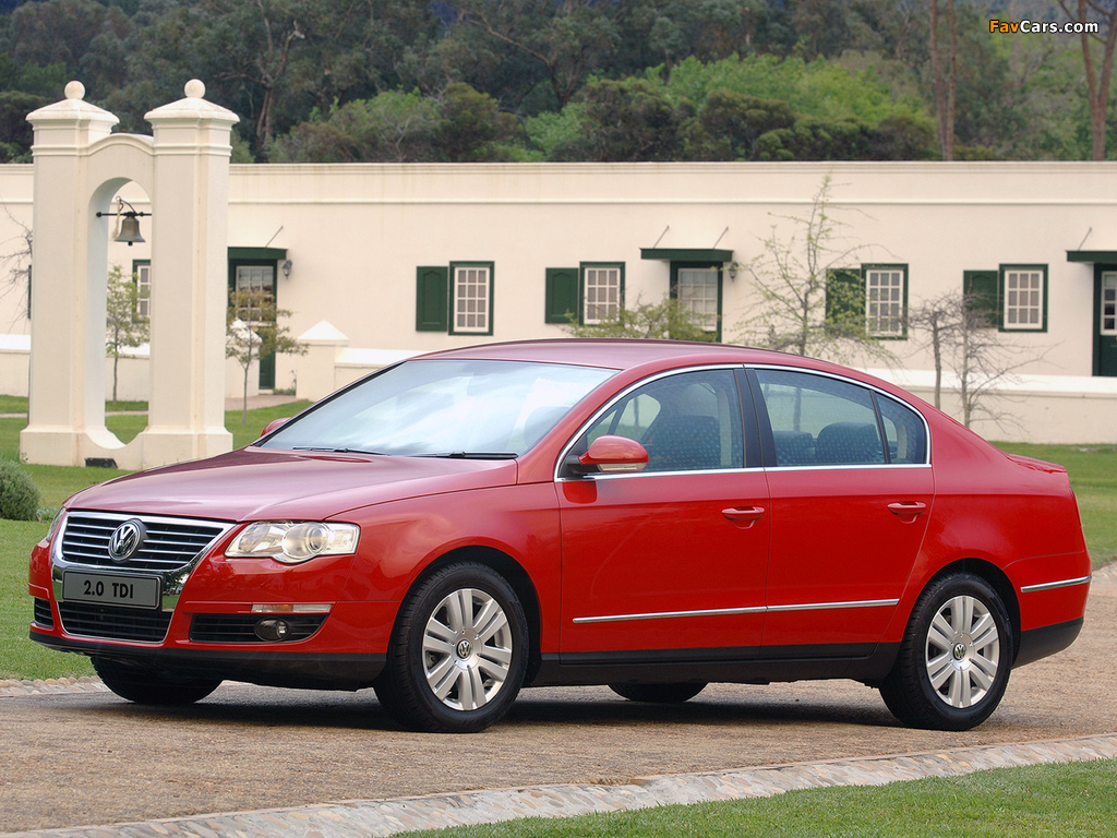 Photos of Volkswagen Passat 2.0 TDI Sedan ZA-spec (B6) 2005–10 (1024 x 768)