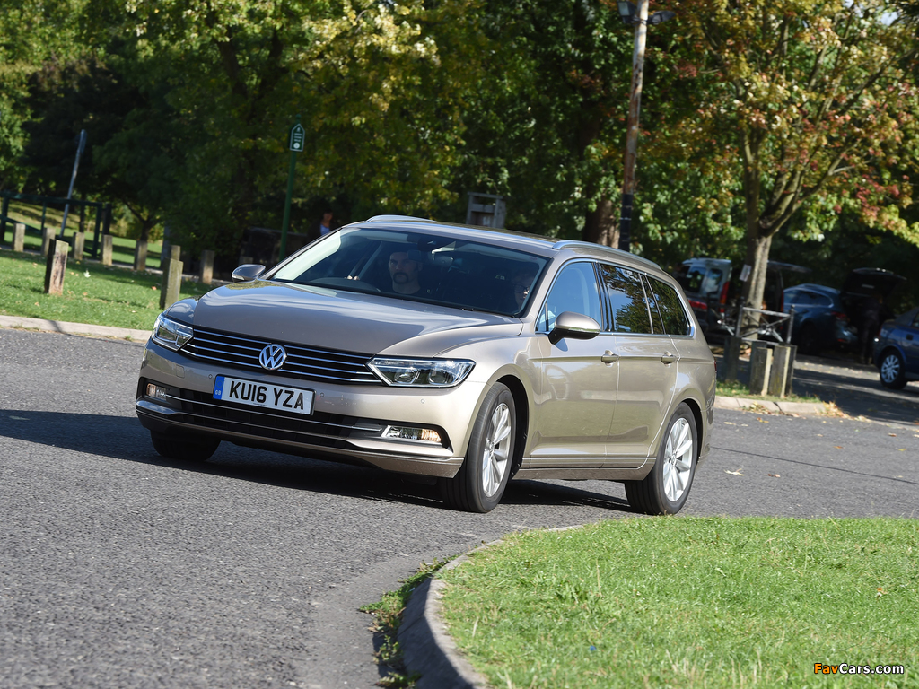 Pictures of Volkswagen Passat Estate BlueMotion UK-spec (B8) 2015 (1024 x 768)