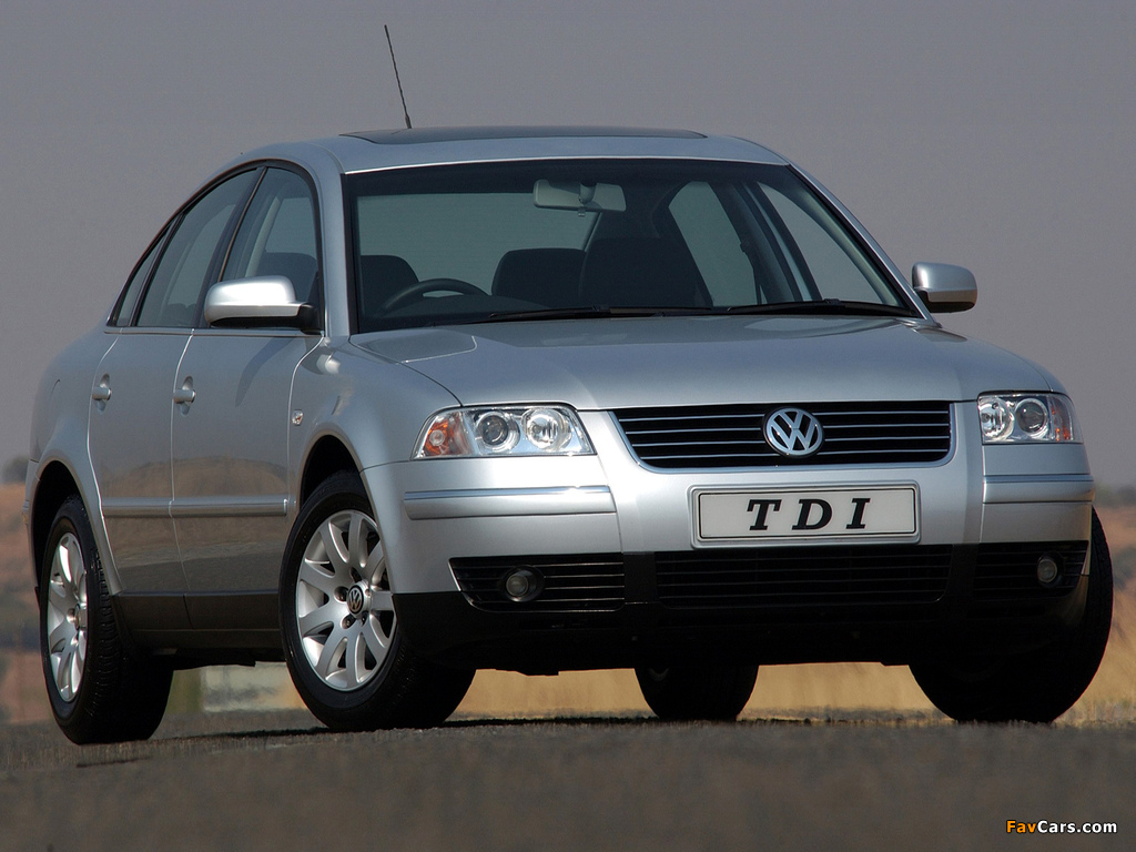 Volkswagen Passat TDI Sedan ZA-spec (B5+) 2000–05 wallpapers (1024 x 768)