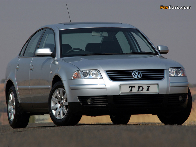 Volkswagen Passat TDI Sedan ZA-spec (B5+) 2000–05 wallpapers (640 x 480)