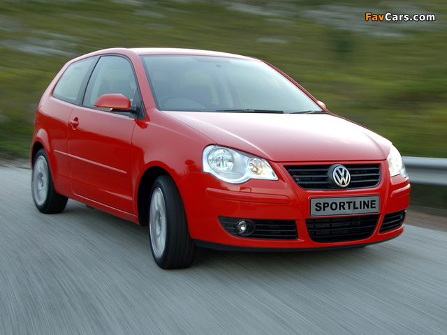 Volkswagen Polo Sportline 3-door ZA-spec (Typ 9N3) 2005–09 pictures (640 x 480)