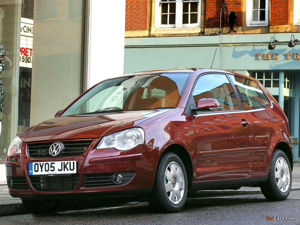 Volkswagen Polo 3-door UK-spec (Typ 9N3) 2005–09 wallpapers (1024 x 768)