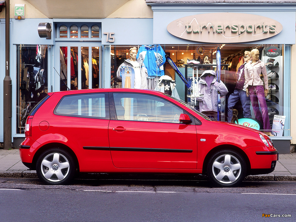 Volkswagen Polo 3-door UK-spec (Typ 9N) 2001–05 wallpapers (1024 x 768)