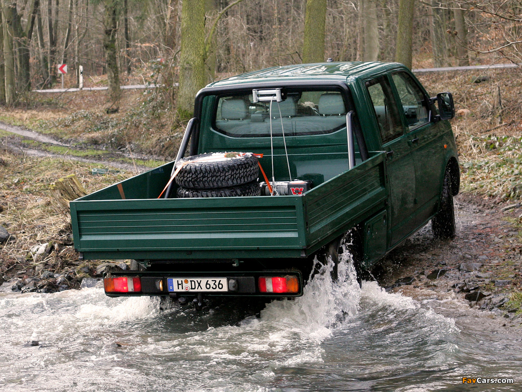 Volkswagen T5 Transporter Double Cab Pickup 2003–09 photos (1024 x 768)