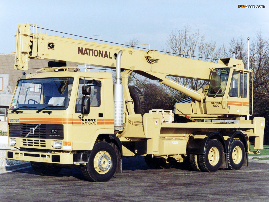 Volvo FL7 Grove NS 1200 Crane UK-spec 1985–96 wallpapers (1024 x 768)